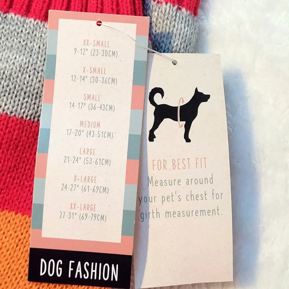 Wagatude Dog Sweater Rainbow and Cloud Design Knit Pride Size XXL 2XL New